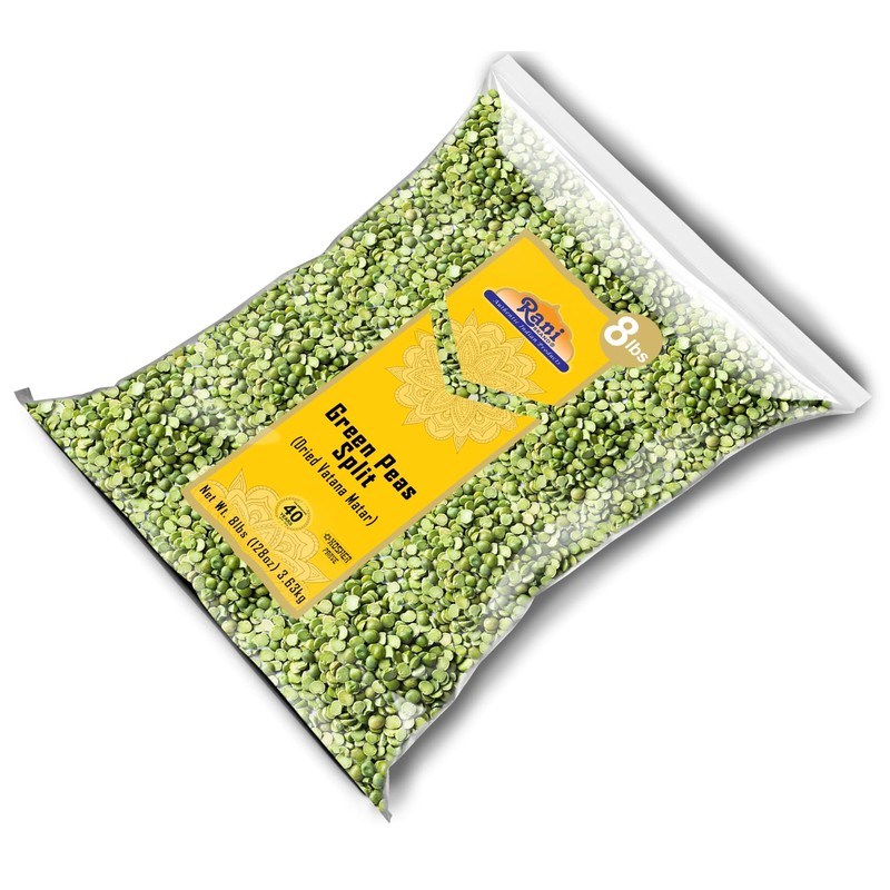 Rani Green Peas Split, Dried (Vatana, Matar) 128oz (8lbs) 3.63kg