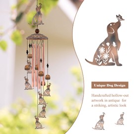 Dog Wind Chimes for Outside, 35‘’ Metal Dog WindChimes Gifts for Women/Men, Decoration for Outdoor, Home, Garden, Patio, Backyard