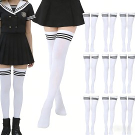 10-pack Of Dance Socks, Over-the-knee Socks Japonesa Kawaii