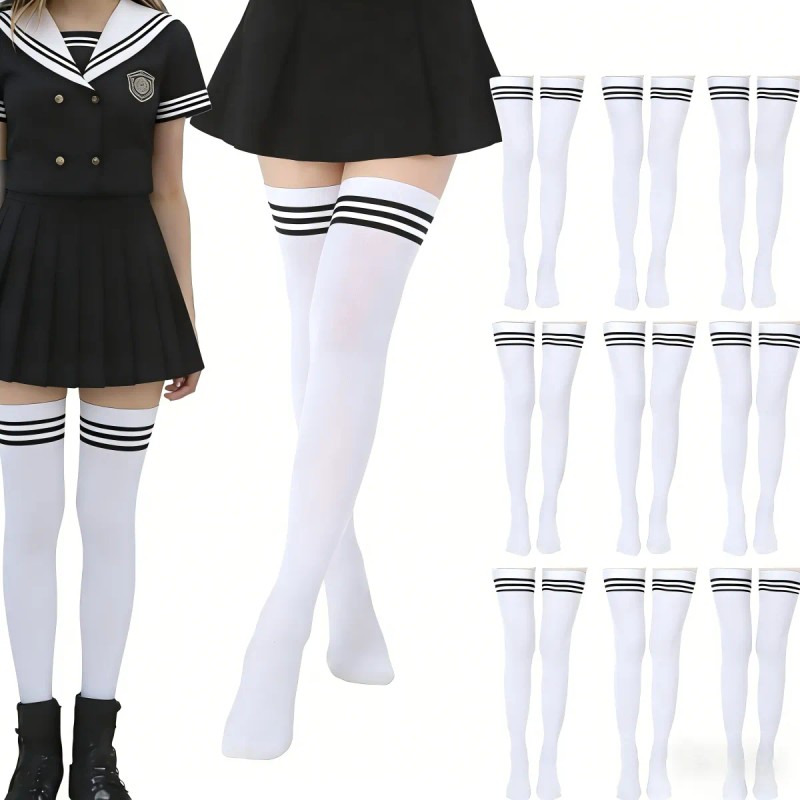 10-pack Of Dance Socks, Over-the-knee Socks Japonesa Kawaii