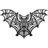 Frienda Halloween Gothic Wall Decor Metal Bat Skeleton, 11.8x6.9''
