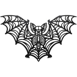 Frienda Halloween Gothic Wall Decor Metal Bat Skeleton, 11.8x6.9''