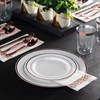 Munfix 100 Rose Gold Rim Plastic Plates Set, 50 Pcs