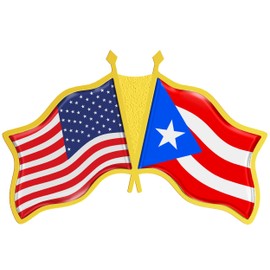 USA and Puerto Rico Crossed Flag Lapel Pin | American Puerto Rican National Friendship Souvenir Gifts for Men & Women | US Puerto Rico Double Flag Patriotic Pins for Hat, Tie, and Backpack (1pc)