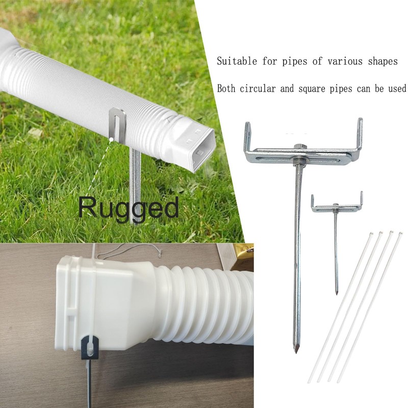 2pcs Premium Adjustable Gutter Downspout Extensions U Bracket, Heavy-Duty Galvanized