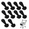 10 Pcs Black Portable Shopping Trolley Tokens Master Key，Key Unlocker