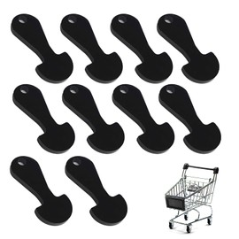 10 Pcs Black Portable Shopping Trolley Tokens Master Key，Key Unlocker for Grocery Shopping Carts