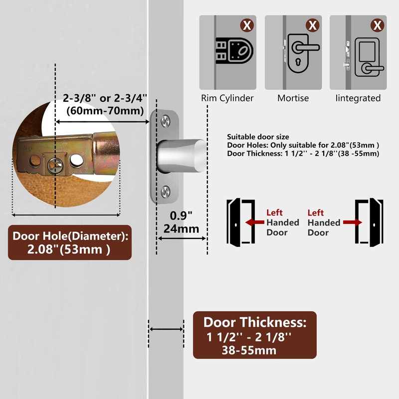 AIsecure Twist-to-Lock Keyless Deadbolt Lock for Front Door Single Cylinder