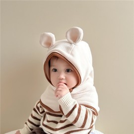 Kids Balaclava Baby Hat Scarf One-Piece - Cute Super Polar LF3190 - Free Size (Ages 1-4 Years, Refer to Head Circumference) (45-51Cm) Red 3ea