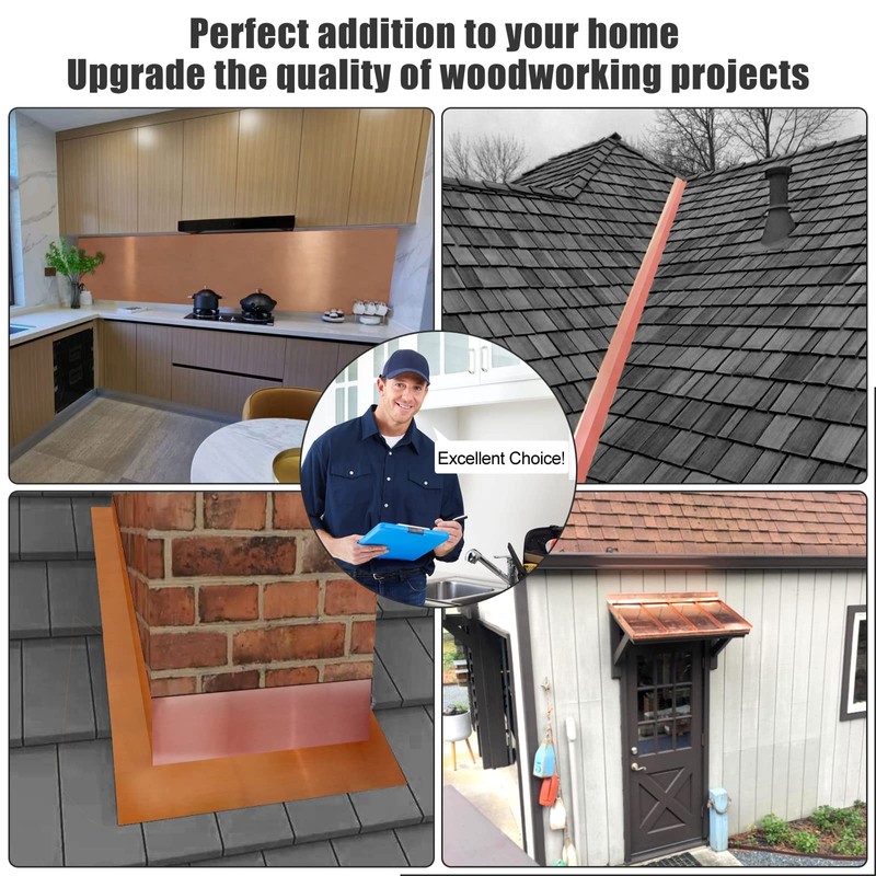Copper Flashing 99.95% Pure - 16 Oz 24 Gauge 0.5mm