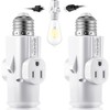Enhon 2 Pack Light Socket Outlet Adapter, 2/3 Prong Light