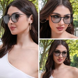 VIVIENFANG Polarized Sunglasses Men, Polarized Sunglasses Women Photochromic Blue Tinted Lens Shades 2025 Sun Glasses VF2248B