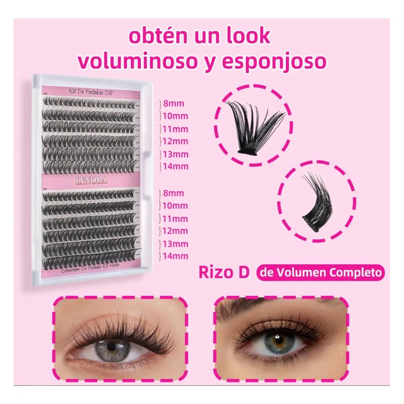 Diy Extensiones Pestañas , Kit De Racimos De Pestañas Mixto