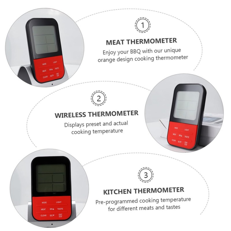 Zerodeko Meat Thermometer BBQ Oven Cooking Thermometer Food Remote Wireless