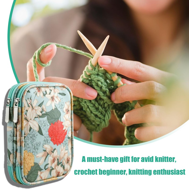 GRVICH Crochet Hooks Case, Crochet Bag, Knitting Needle Case, Crochet
