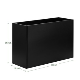 Talustool Heavy-Duty Steel Planter Box 38”x12”x24”, Rust-Resistant Large Outdoor & Indoor Plant Container, Metal Garden Box with Drainage Holes & Reinforced Edges