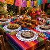 Blue and White Talavera Mexicanos Paper Placemats Mexican Party Decor