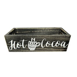 Hobby Lobby Hot Cocoa Chocolate Bar Box 10in Storage Christmas Tray Decor Wood Holiday