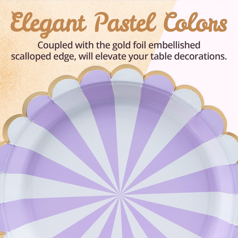 Confettiville Party Paper Plates, 50-Pack, Disposable Paper Plates, Gold Foil