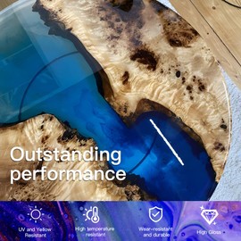 GRLELOU Epoxy Resin, 1 Gallon Crystal Clear Epoxy Resin Kit, Not Yellowing Resin Epoxy, Bubble Free, Self Leveling Coating & Casting Resin for Jewelry Making, DIY Crafts Wood & Resin Molds (0.5 gal×2)