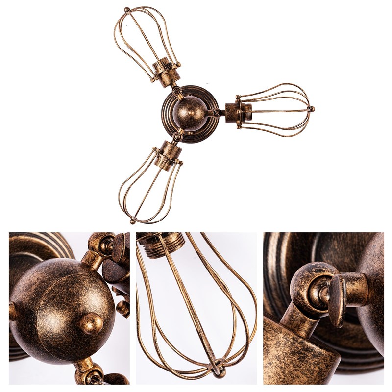 moonkist Vintage Ceiling Light Industrial Semi-Flush Mount Ceiling Light Metal