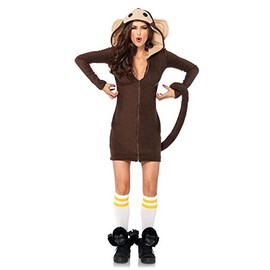 LEG AVENUE Cozy Monkey Damen-Kostüm AFFE Affenkostüm warm Straßenkarneval, Größe:S