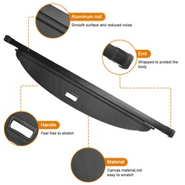 Cosilee Subaru Crosstrek Impreza Cargo Cover Compatible for Subaru Crosstrek and Impreza Hatckback 2018 2019 2020 2021 2022 2023 Rear Trunk Security Cover Shielding Shade