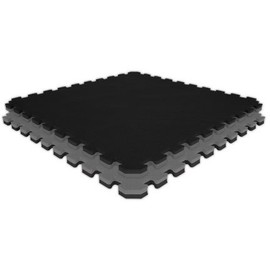 Alessco Inc. 6' x 6' x 7/8" (9 Pieces) Black/Grey Jumbo Reversible SoftFloors Interlocking Comfortable EVA Foam Rubber