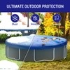 SUNLITAP 28Ft Heavy-Duty Round Pool Cover, Fit Pool Size 24