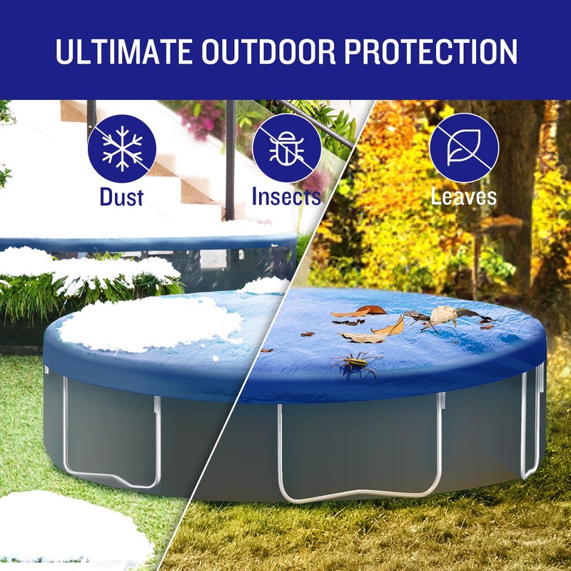 SUNLITAP 28Ft Heavy-Duty Round Pool Cover, Fit Pool Size 24