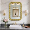 Wall Mount Bathroom Mirror Beaded Framed Baroque Decorative Vanity Mirror