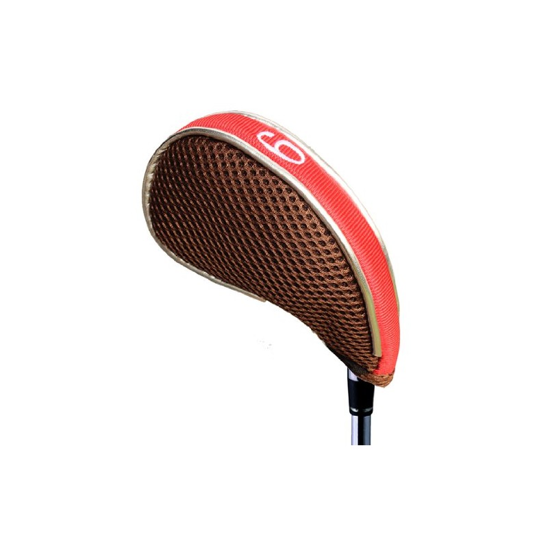 Andux Mesh Golf Iron Head Covers with Zipper Closure Left