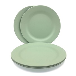 BangBoom 4 Pack 13 Inch Extra large Size Dinner Plate Sets, Delicious Pasta Plates, Unbreakable Dishes, Lightweight Salad Dinnerware, Reusable Dessert Tableware (33cm Green)