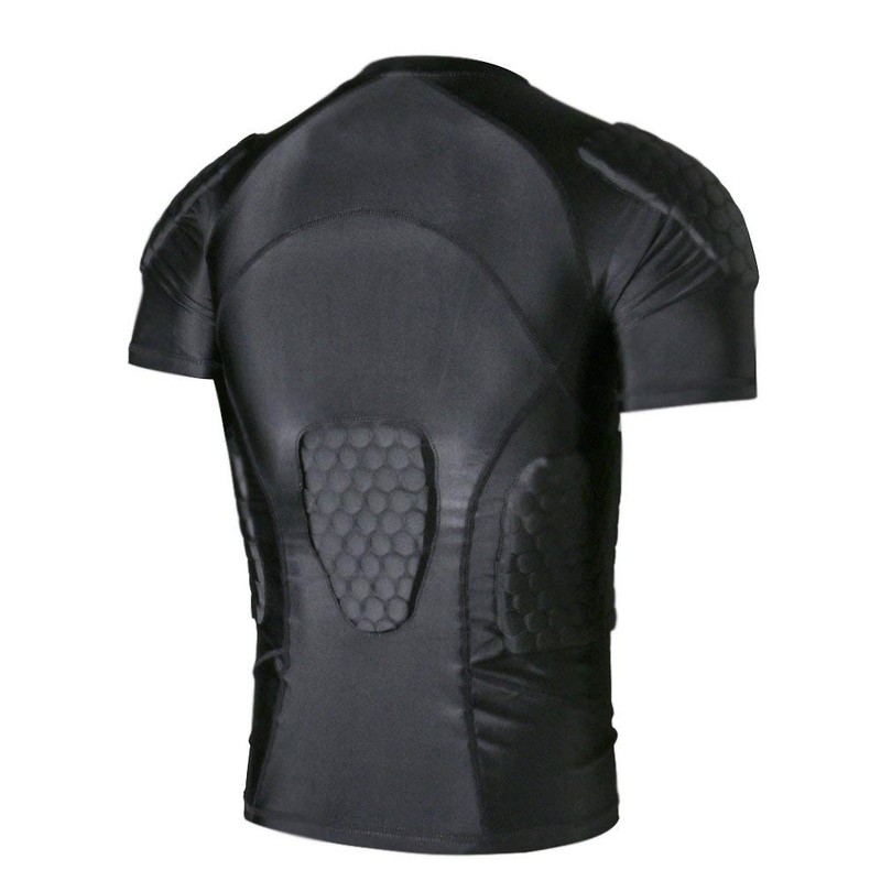 DGYAO Padded Comprssion T Shirt, Mens Rugby Safe Guard Top