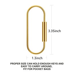 Yunmoxiao 2 Pieces Durable Brass Screw Lock Clip Key Chain Ring Simple Style Car Keychain Brass Key Holder for Men Women