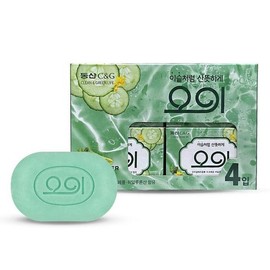 [Lungs_62] Cucumber Soap Shower Soap Facial Wash 90g 4-Pack (46378130) / [룽스_62]오이 비누 세수 샤워비누 세안 90g 4개입 (46378130)