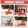Garneck 3pcs Wooden Christmas Sleigh Miniature Sleigh Xmas Hanging Sleigh