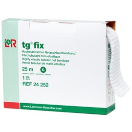 Lohmann & Rauscher tg Fix Net Tubular Bandage, Elastic Net Wound Dressing, Bandage Retainer for Large Extremities, Size C (65.0cm Wide x 25m Long When Stretched)