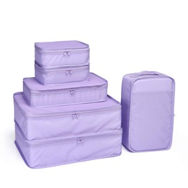 JJ POWER Lightweight Travel Packing Cubes –Multi function, Durable 6 Piece (Purple)