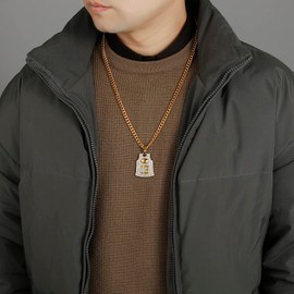 Winssigma Gold Basketball Jersey Necklace, Basketball Number Necklace for Basketball Fans Star Memorial Souvenir(#13)