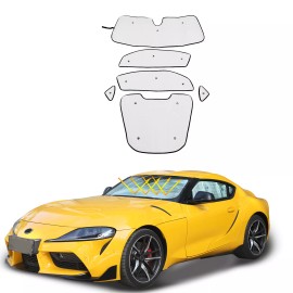 Carworld66 For Toyota Supra 2019-2024 Car Full Window Sunshade Anti-UV Sunshade Set 6PCS
