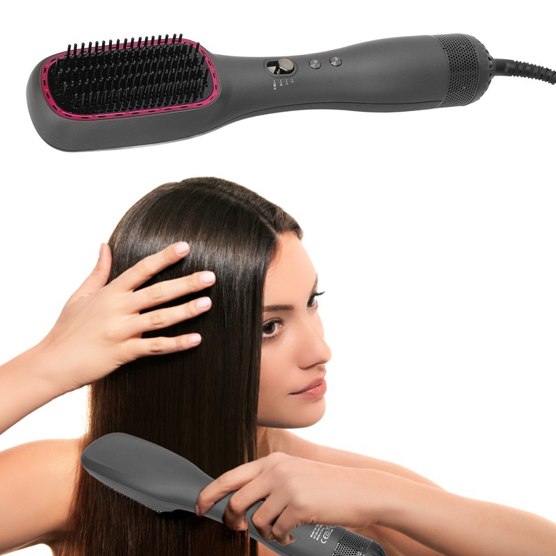 Hair Straightening Brush 3 Temperature Gears Anion Hair Straightener Comb