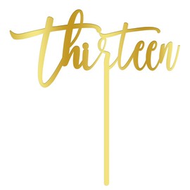 AROKIPPRY - Decoración acrílica para tartas de 13 cumpleaños, trece decoraciones para tartas de saludos a 13 años, suministros de decoración para fiestas de cumpleaños 13