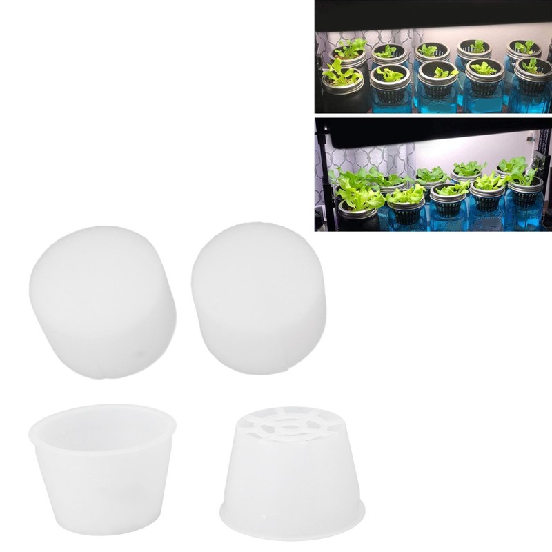100 Set Hydroponic Grow Baskets Sponges Circular Planting Baskets Plant