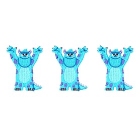 Monsters Inc Sully Character Embroidered 2" Tall Iron on Patch Set of 3