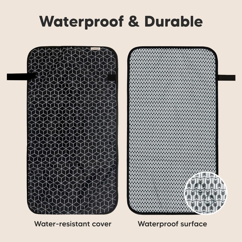 KeaBabies Portable Diaper Changing Pad – Foldable Waterproof Baby Changing