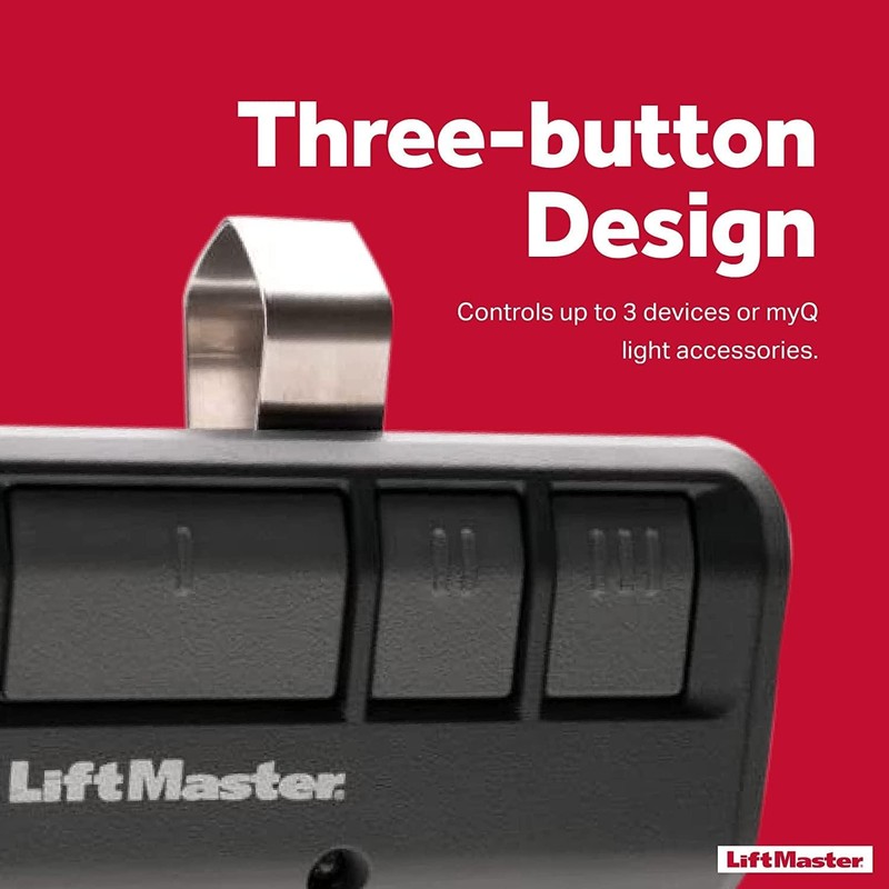 LiftMaster 893LM 3-Button Garage Door Opener Remote Control, Dark Gray