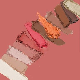 Paleta 12 Sombras Opacas y Metalicas, Roba Miradas, Peach, Paquete de 1