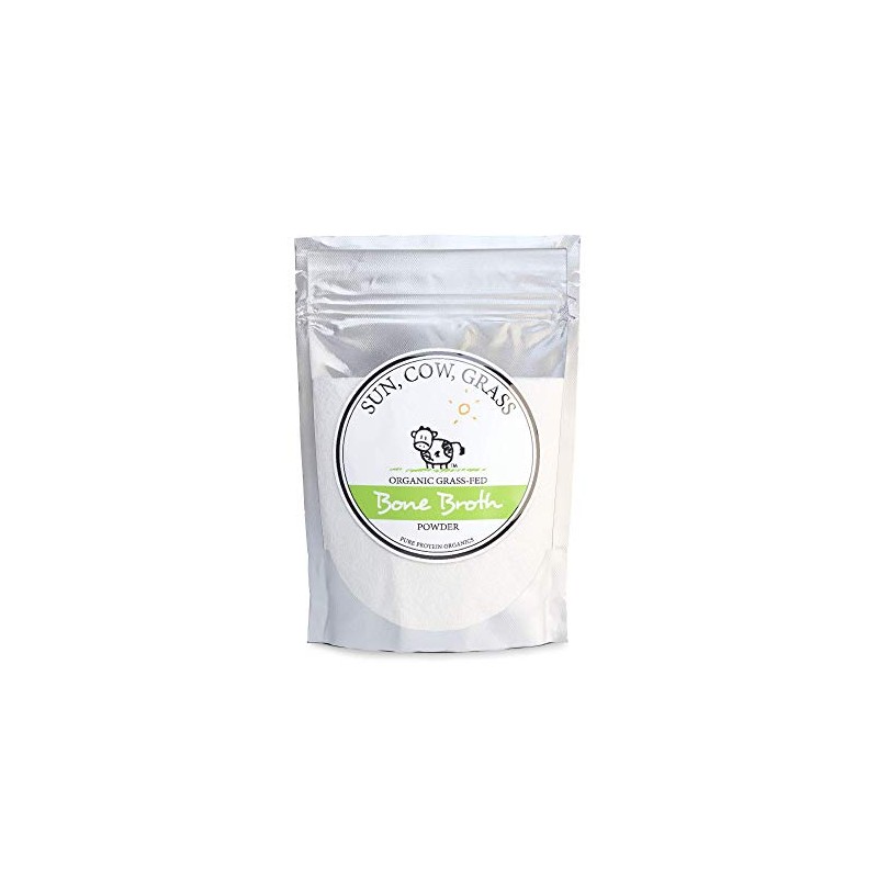 Beef Bone Broth Powder - Organic Grass-fed Pure Protein Non-Gelling