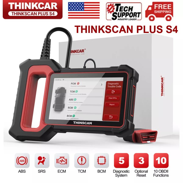 ThinkCar 2024 THINKSCAN Plus OBD2 Scanner Diagnostic Tool ABS SRS
